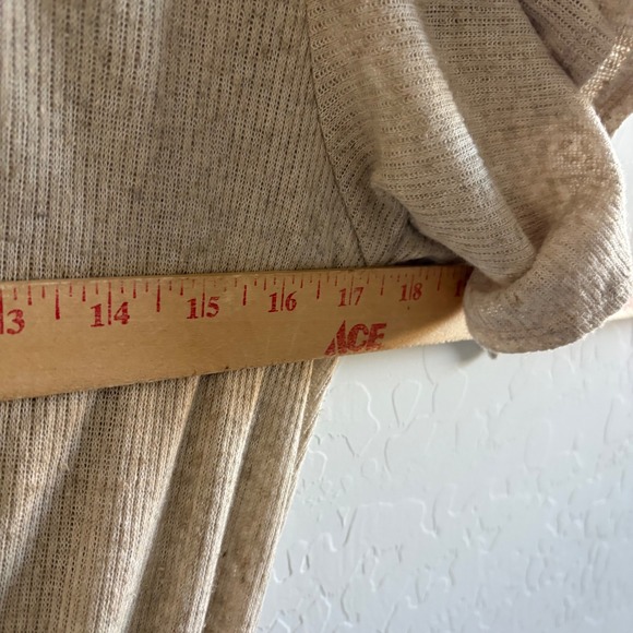 Free People Beach Harper Beige Ribbed Tiered Ruffle Drawstring Mini Dress S - Picture 8 of 8